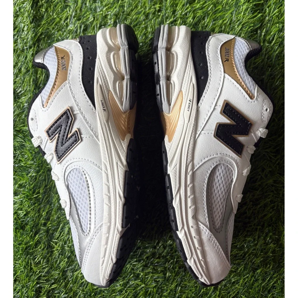 New Balance 2002R White Black Gold Kids Sneakers PC2002PS Size 3Y